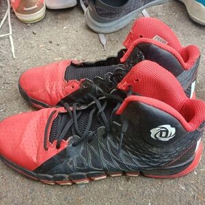 Red and Black Adidas Athletic Shoes